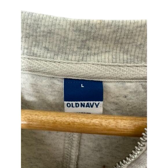 Old Navy Light Gray 1/2 Zip Cropped Pullover Sweatshirt Women's Large - Picture 7 of 8